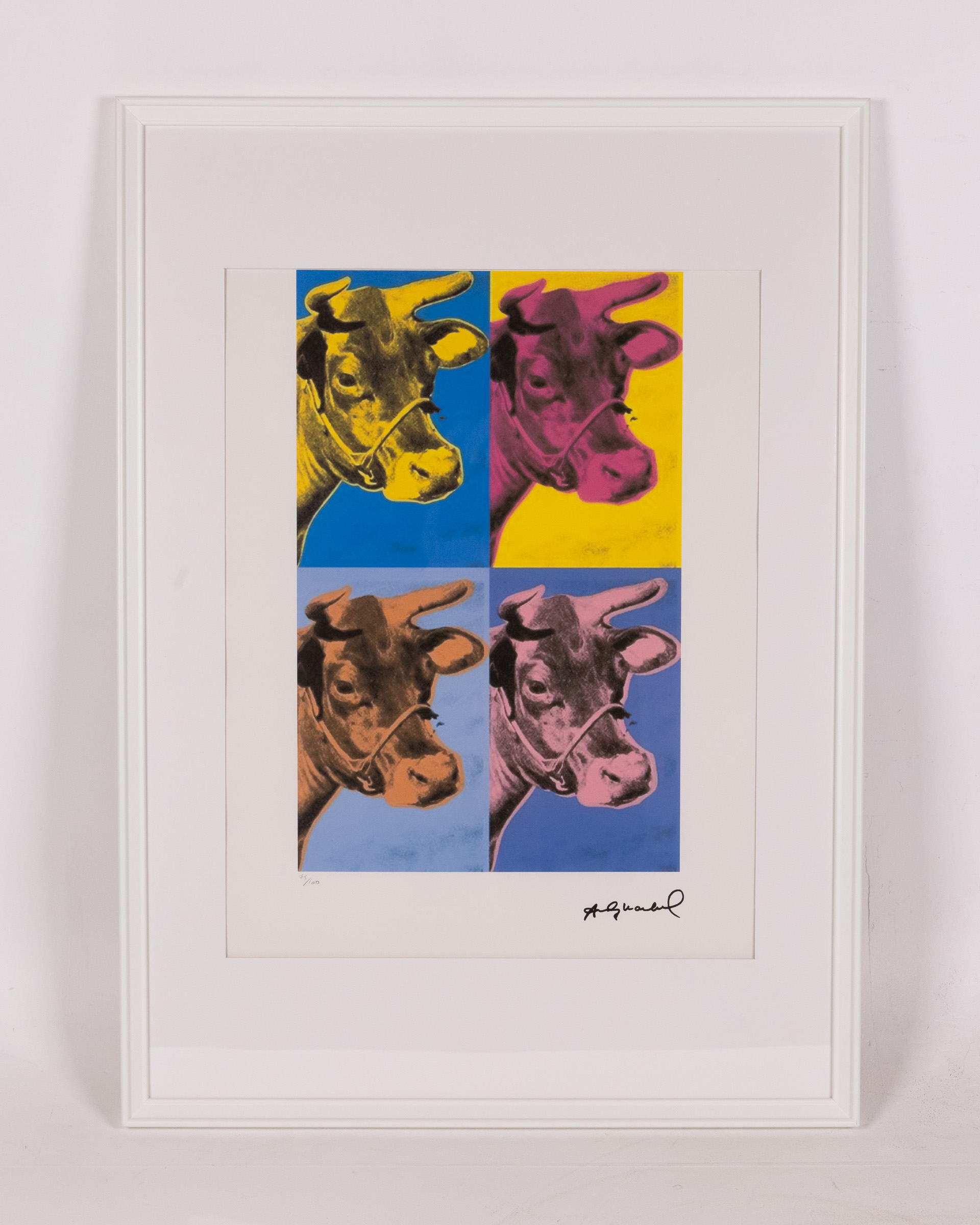 Andy Warhol Cow Framed Lithograph Print – #75/100