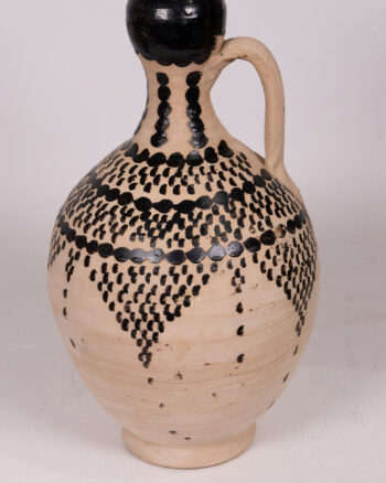 Primitive Style Hand-Painted Ceramic Water Jug