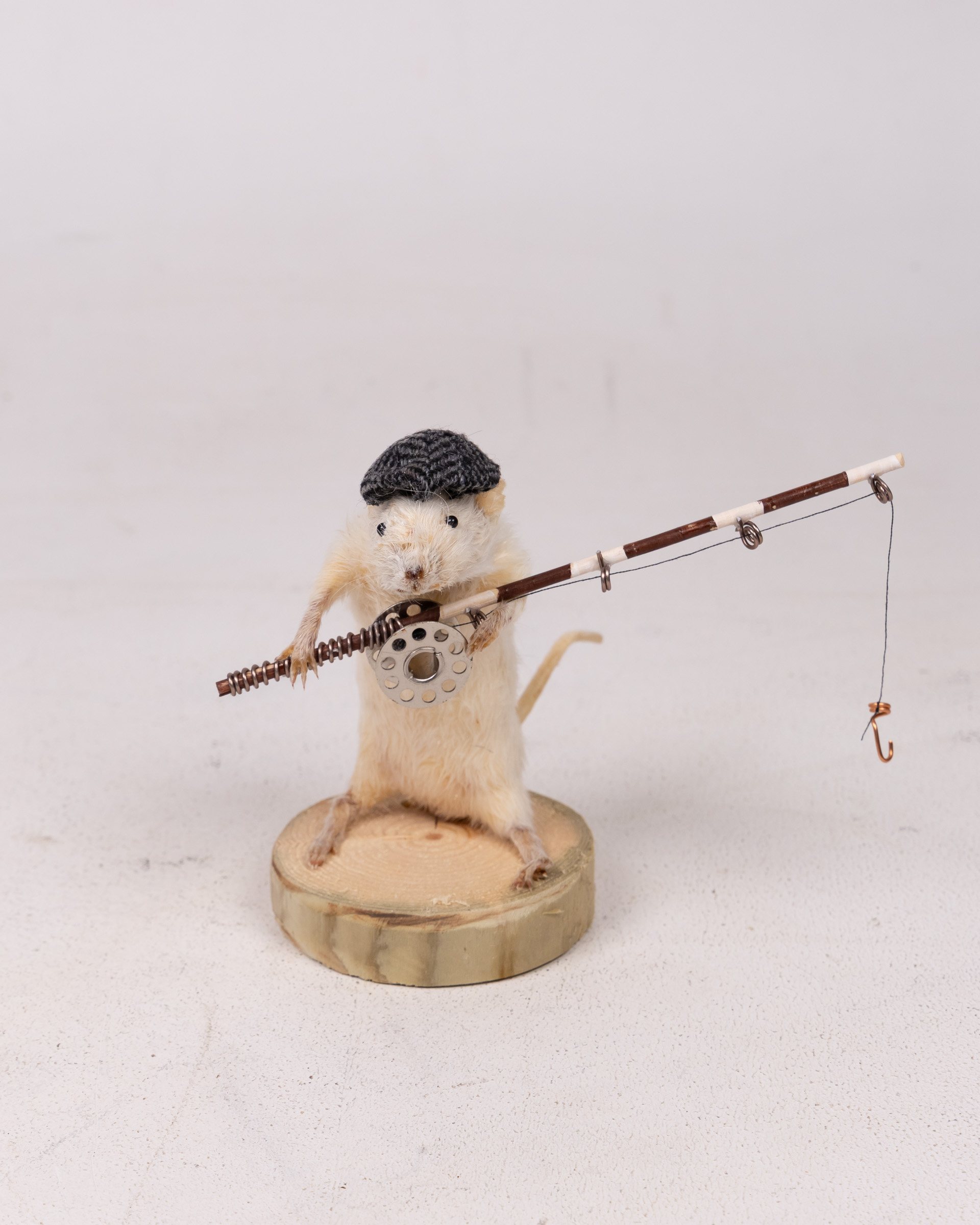 Taxidermy Mouse with Fishing Rod