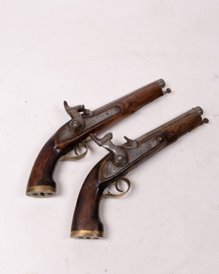 Antique Cased Pair of Percussion Cap Duelling Pistols
