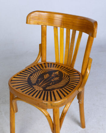 Alternative view of Vintage Style Wooden Dining Chair with Floral Seat Detail