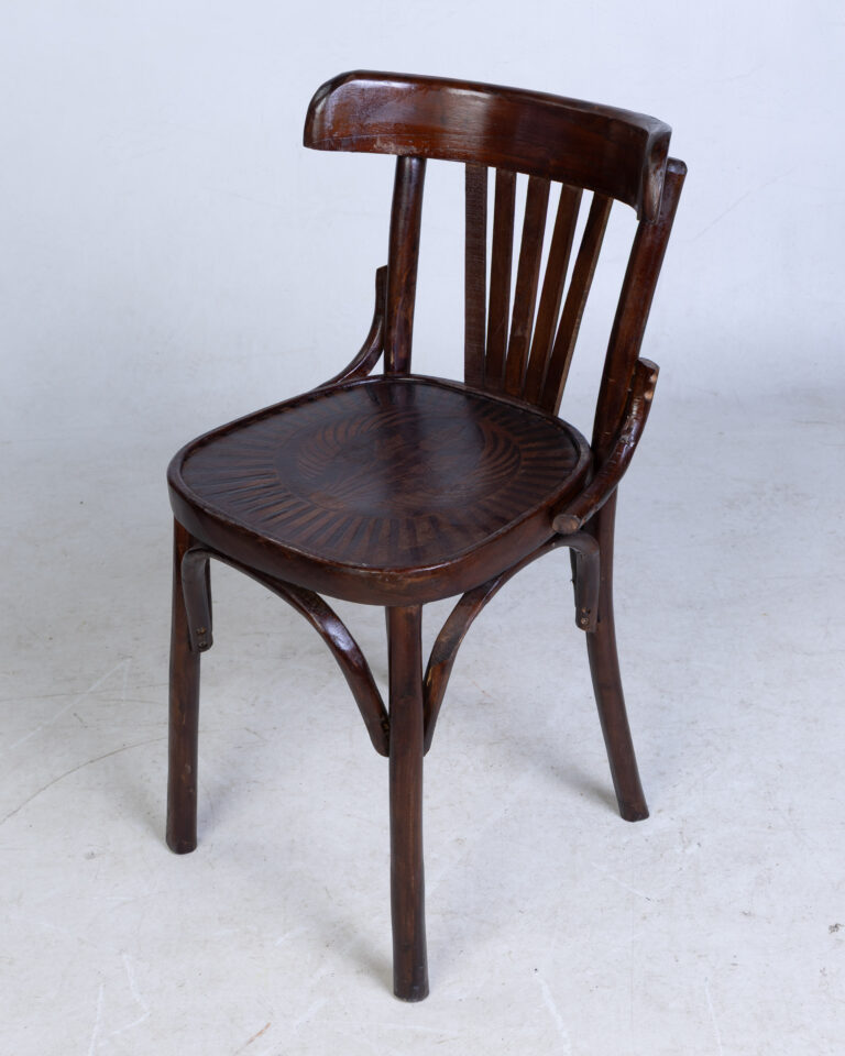 Vintage Style Fanback Dining Chair with Floral Design Seat