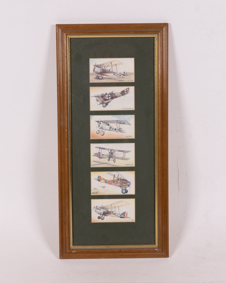 Framed 'First World War Aircraft' Cigarette Cards