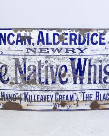 Duncan Alderice & Co The Native Whiskey Enamel Advertising Sign