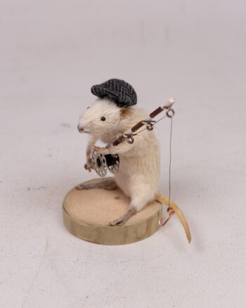 Taxidermy Mouse with Fishing Rod