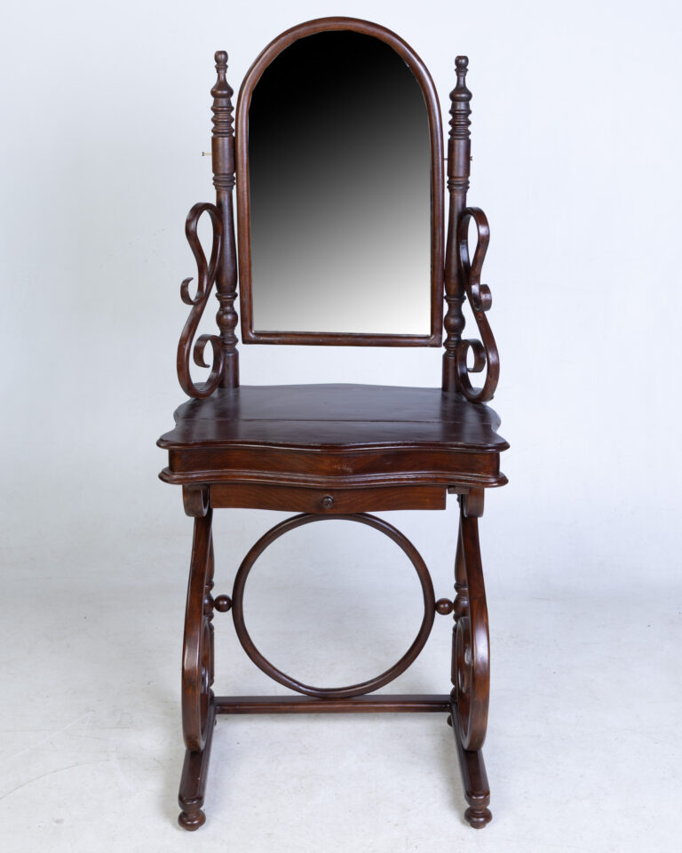 Thonet-style Bentwood Dressing Table with Arch Vanity Mirror