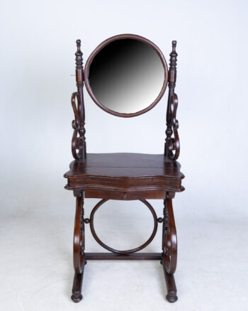 Thonet-style Bentwood Dressing Table with Round Vanity Mirror
