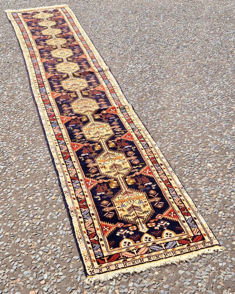 FR13 4m Long Blue Ground Wool Oriental Runner