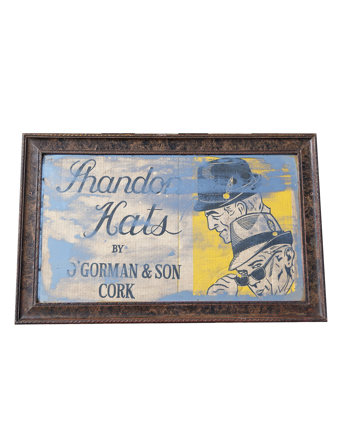 Framed Shandon Hats Mirror Irish Advertisement