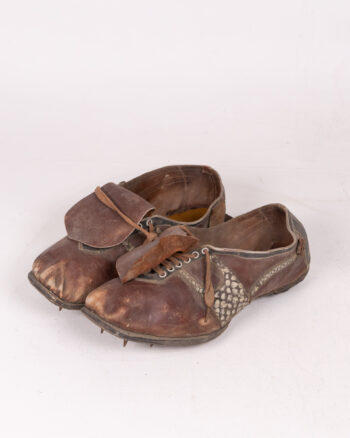 Vintage Leather Track Shoes with Spikes
