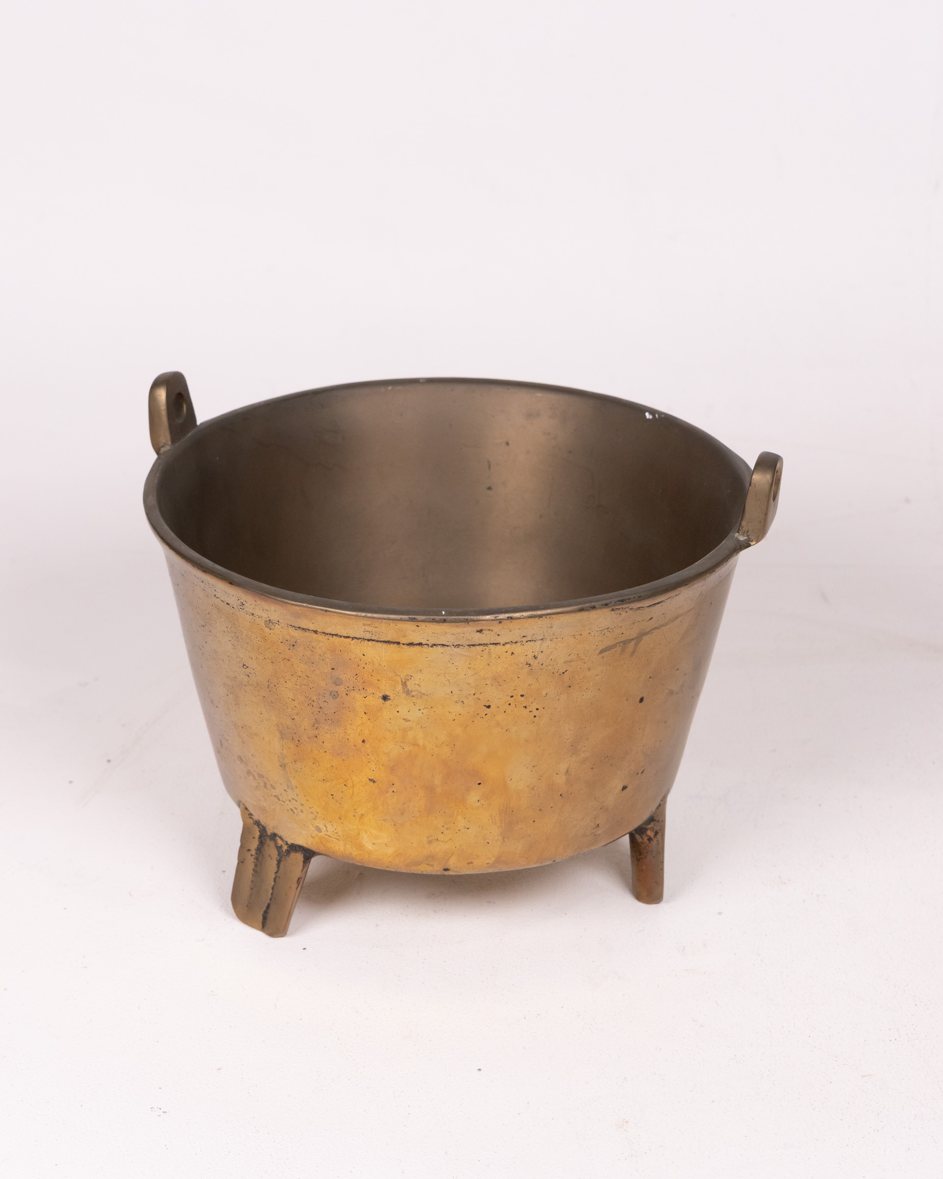 Vintage Brass Cauldron Pot with Three Legs