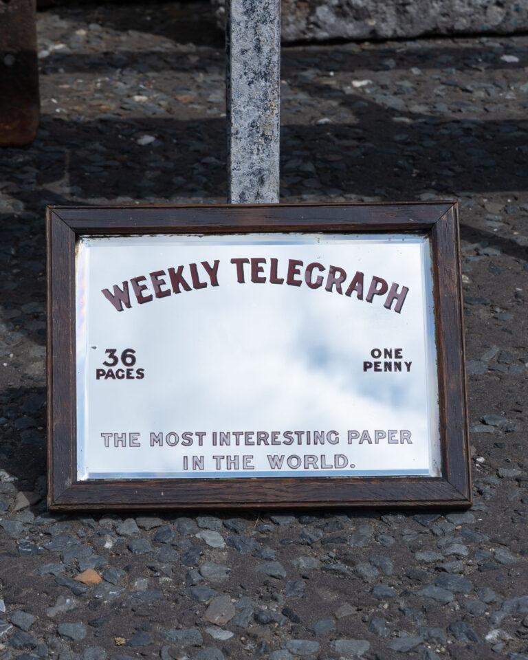 Vintage Weekly Telegraph Advertising Mirror