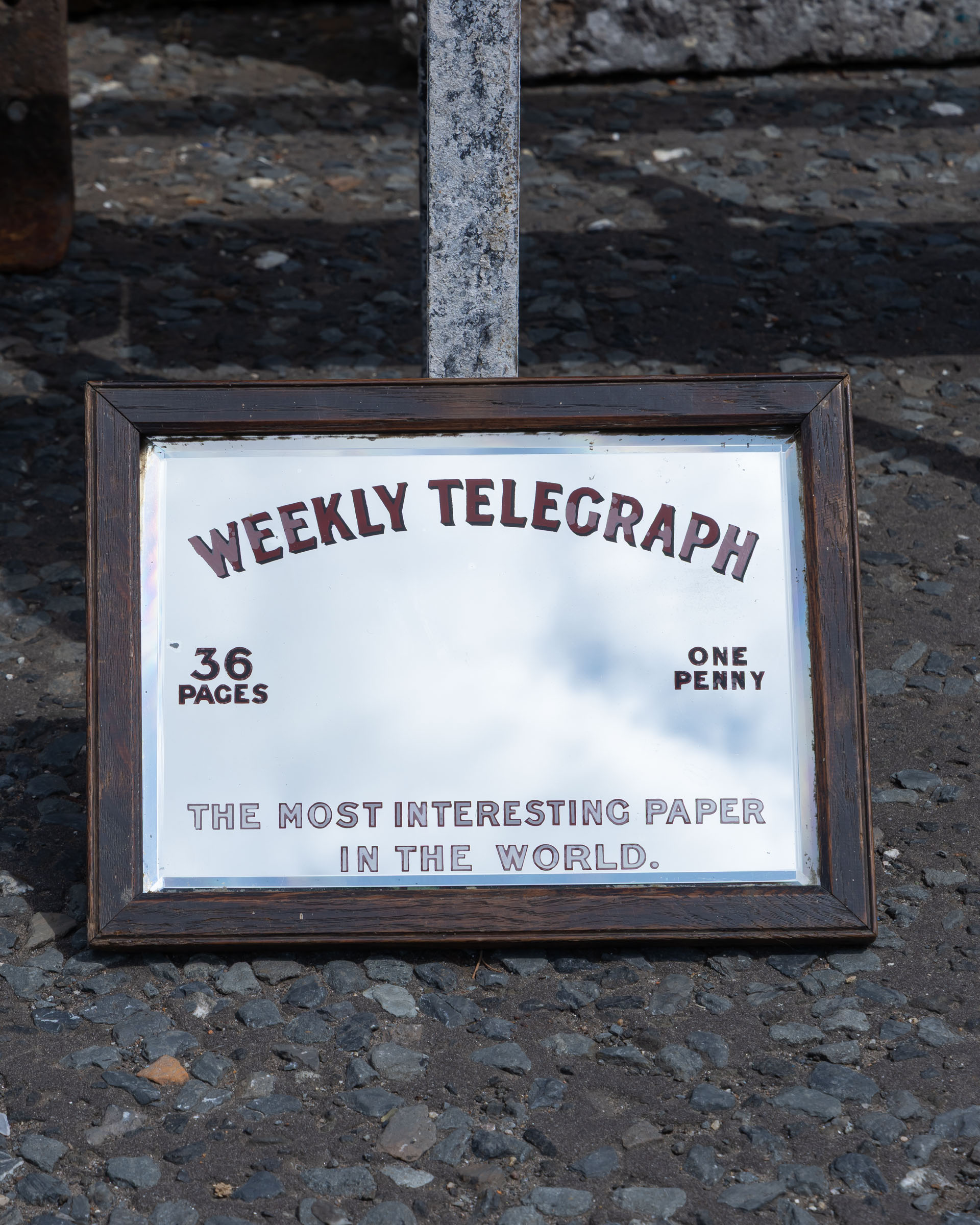 Vintage Weekly Telegraph Advertising Mirror