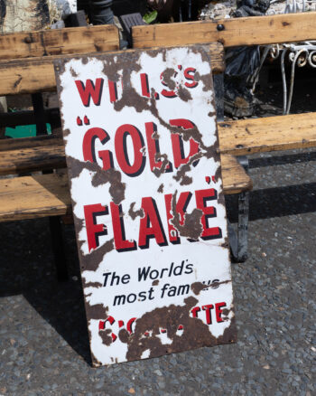 Wills's Gold Flake Cigarettes Enamel Advertising Sign