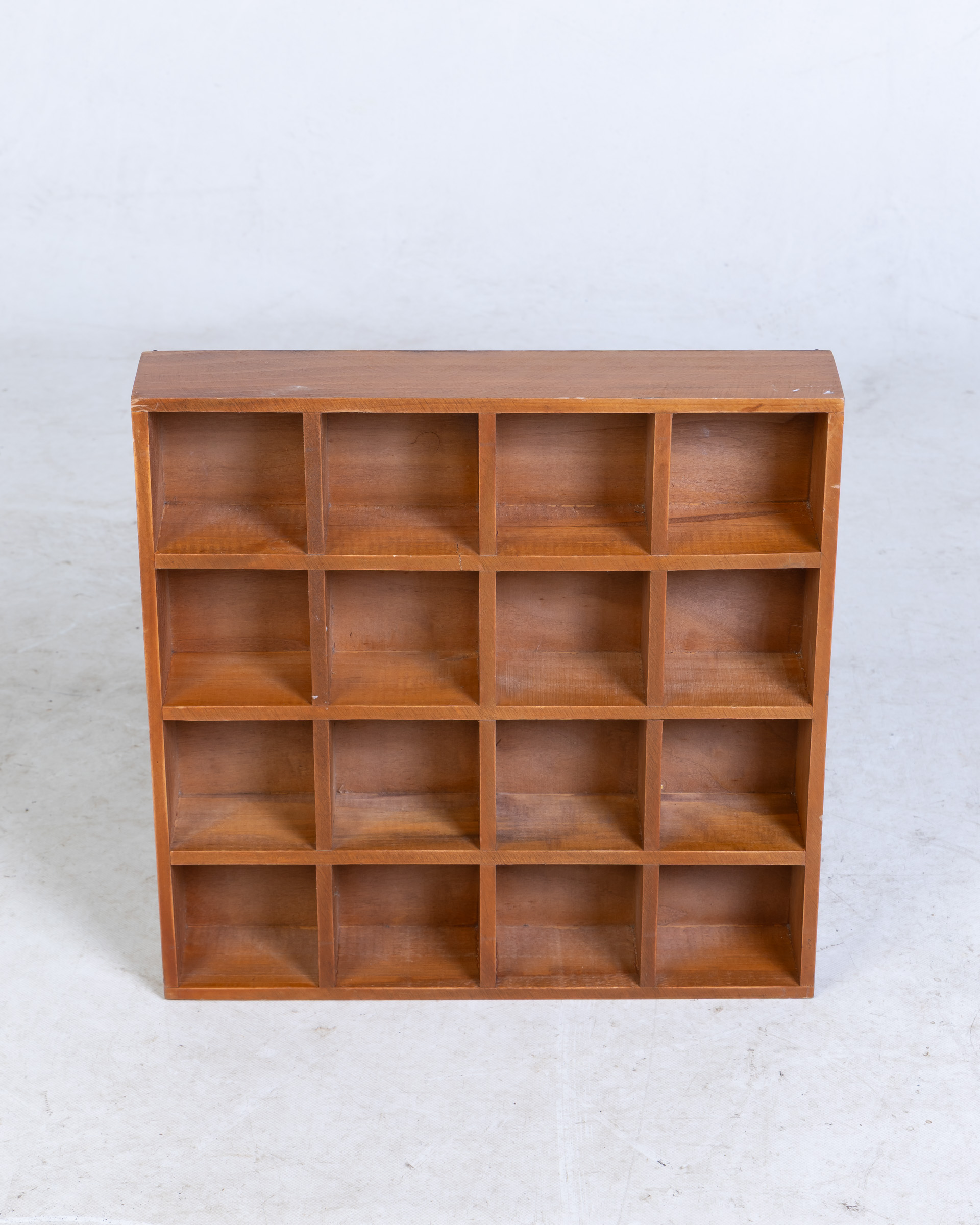 Wooden Curio Display Case with 16 Compartments