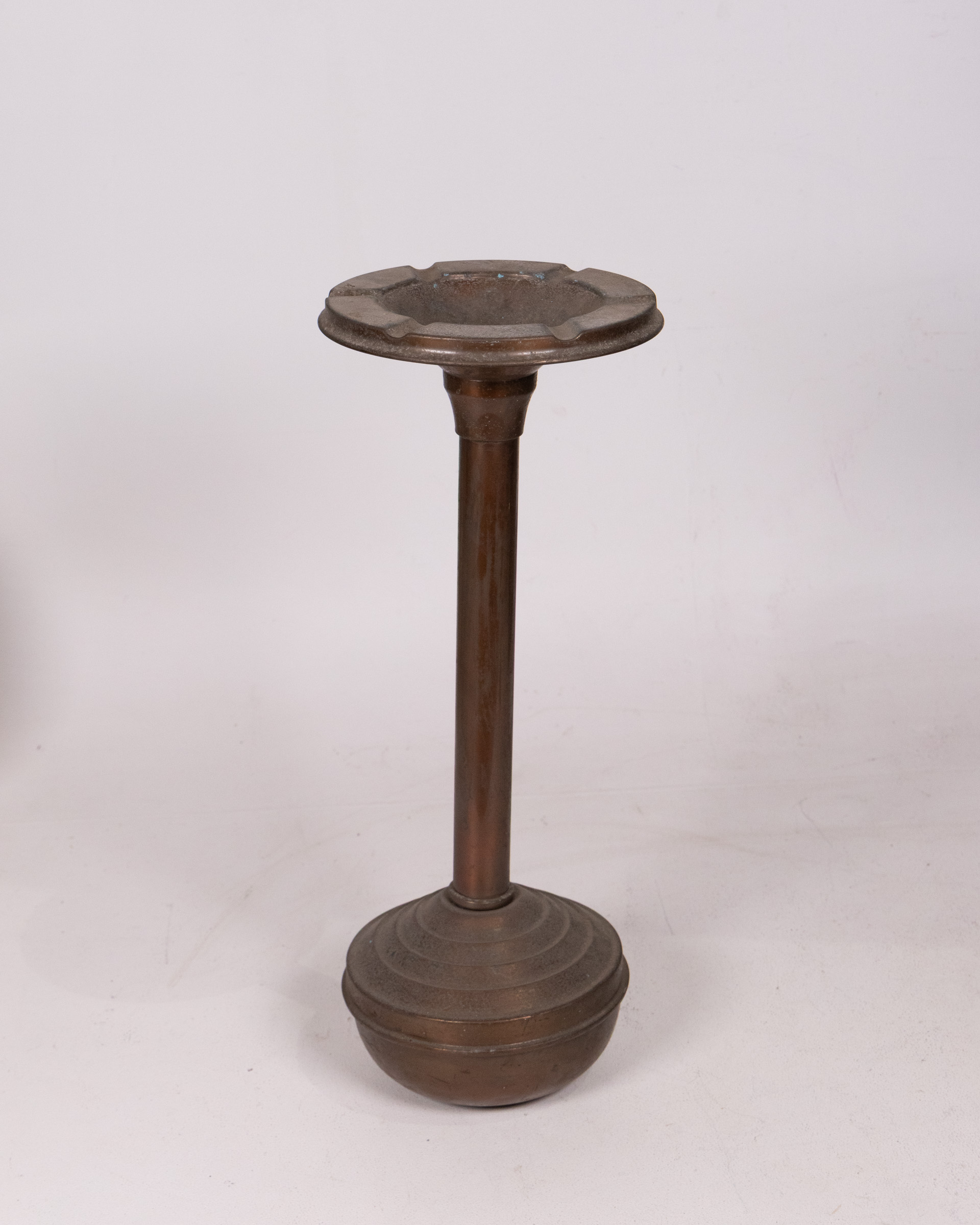 Vintage Metal Standing Ashtray with Bronze Finish