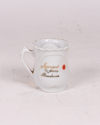 Vintage Ornamental Cup with Gold Accents and Figural Illustration