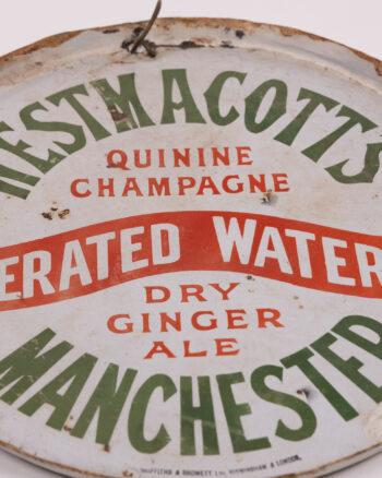 Westmacott’s Aerated Waters Manchester Enamel Advertising Tray