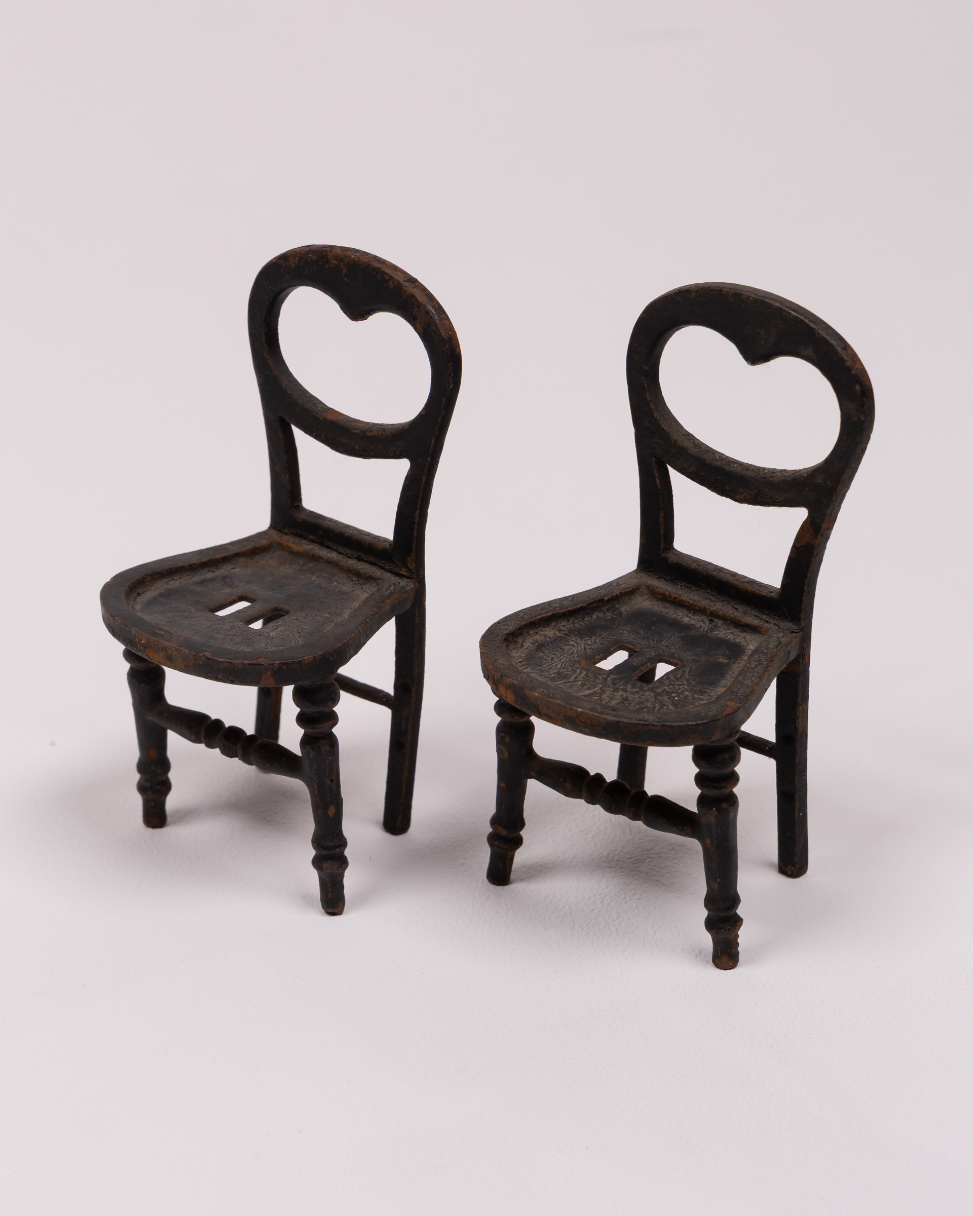 Pair of Miniature Cast Iron Chairs