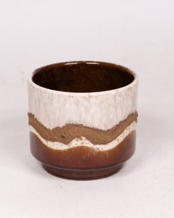 Vintage Ceramic Decorative Vase with Brown & White Textured Design