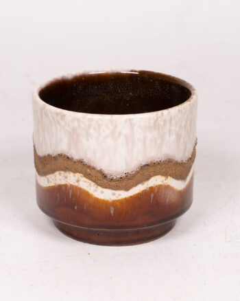 Vintage Ceramic Decorative Vase with Brown & White Textured Design