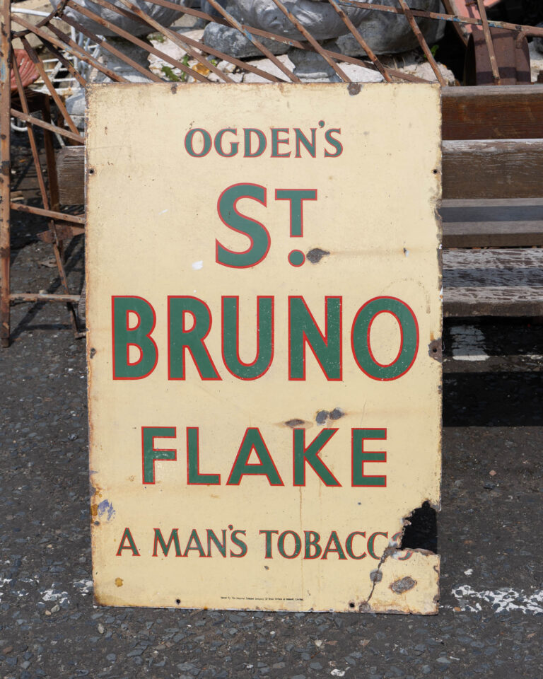 Ogden's St Bruno Flake Tobacco Enamel Advertising Sign