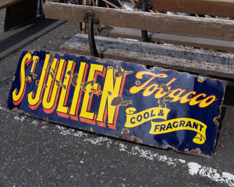 St. Julien Tobacco Enamel Advertising Sign