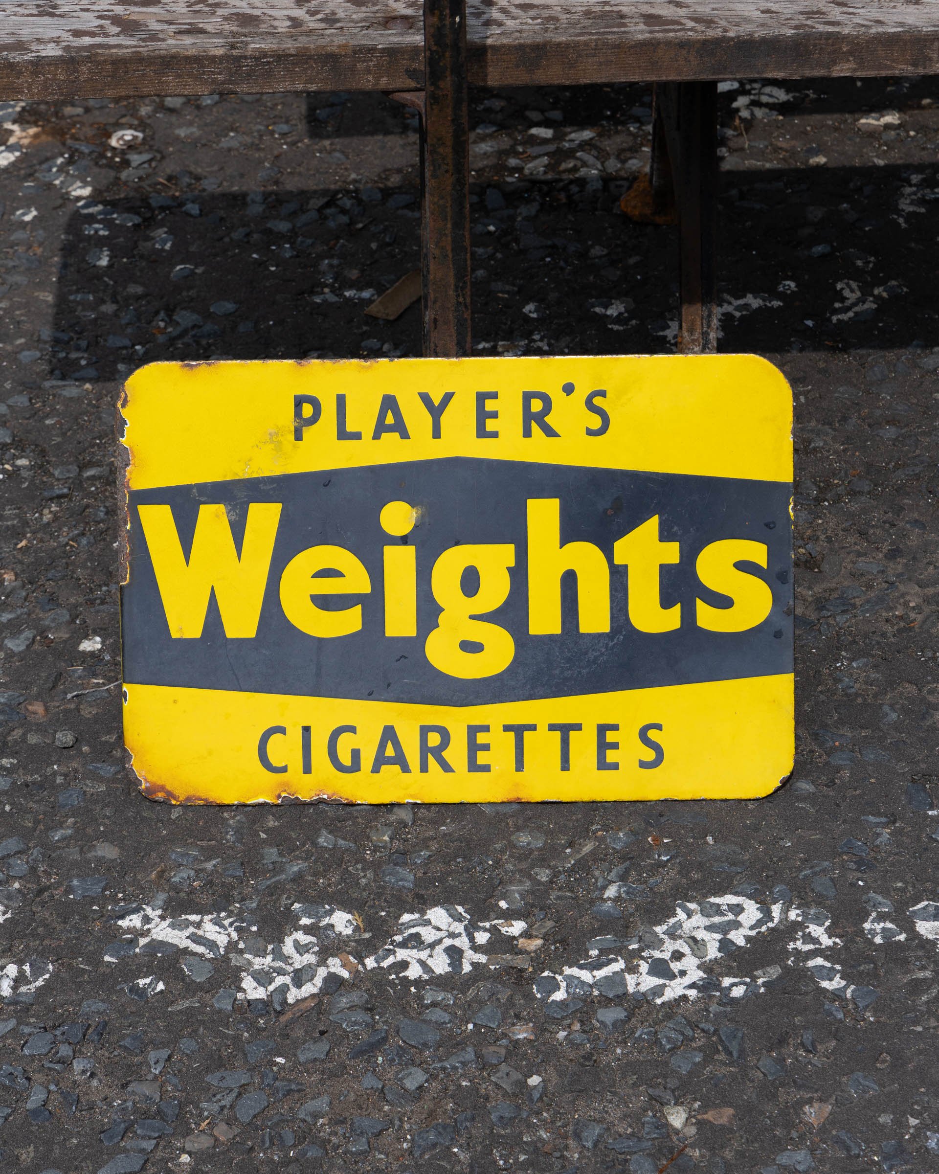 Player’s Weights Cigarettes Double-sided Enamel Advertising Sign