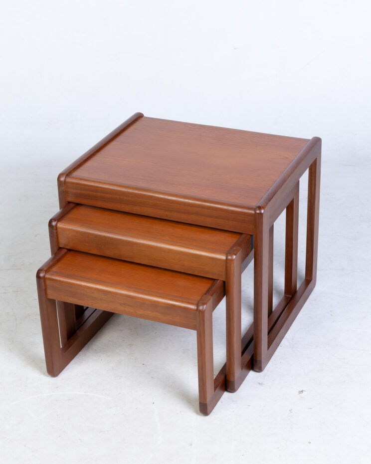 Mid-Century Set of Three Modern Nesting Tables