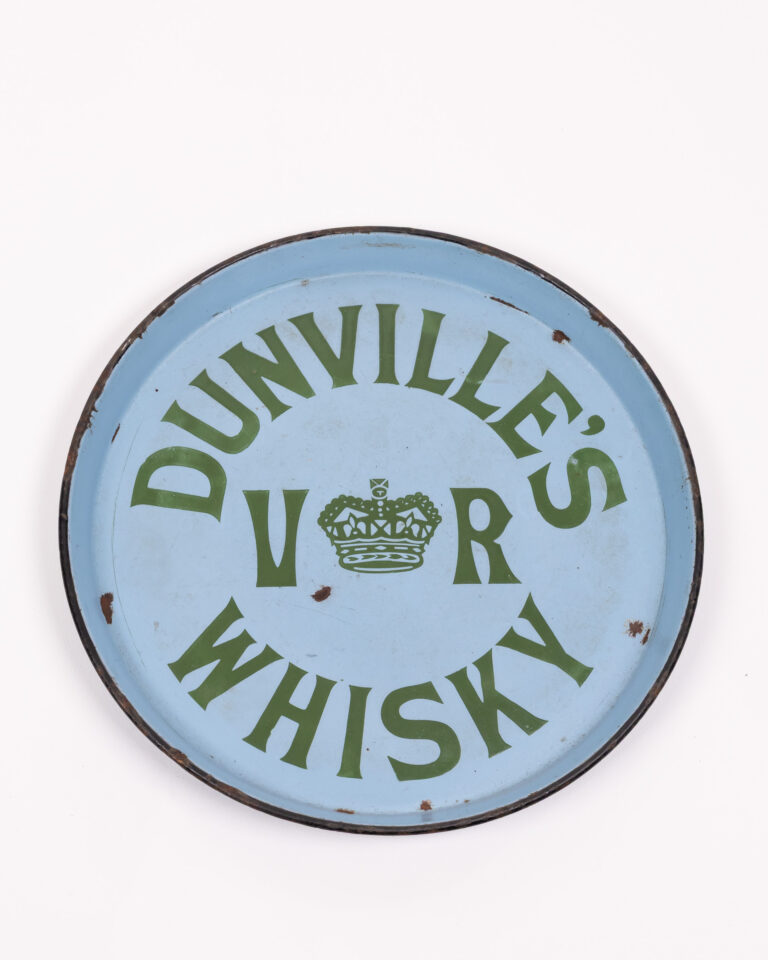 Rare Dunville's VR Whisky Belfast Blue Enamel Advertising Tray