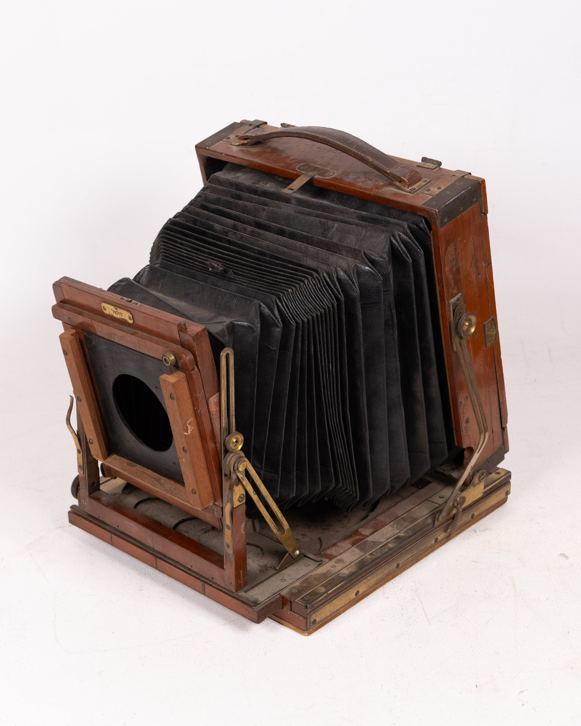 Vintage ‘The Victo London’ Large Format Camera with Bellows and Wood Frame