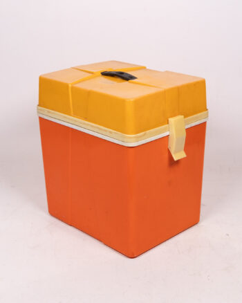 1970s Retro Orange & Yellow Plastic Cooler Box