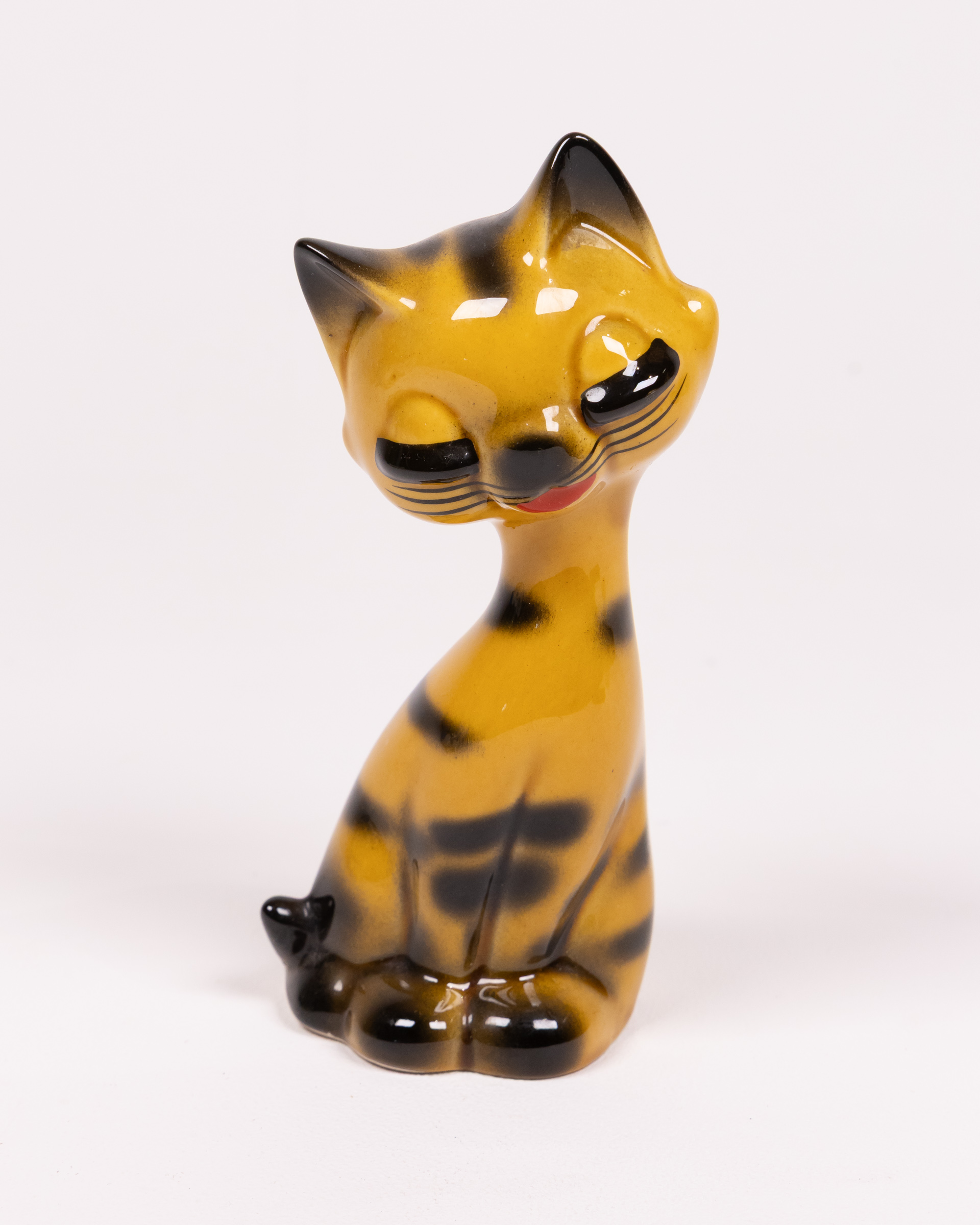 Vintage Ceramic Cat Figurine Ornament