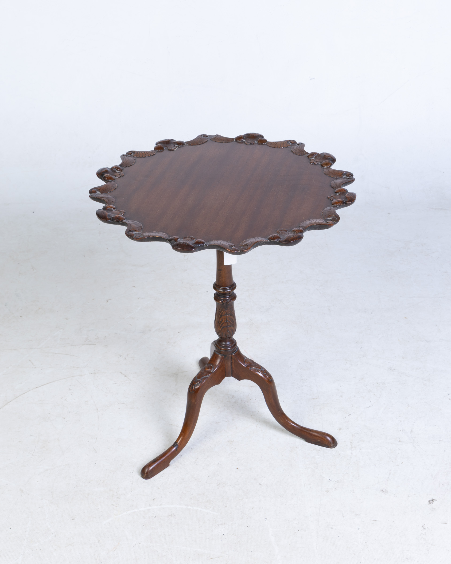 c.1860 Victorian Mahogany Wine Table with Pie Crust Edge
