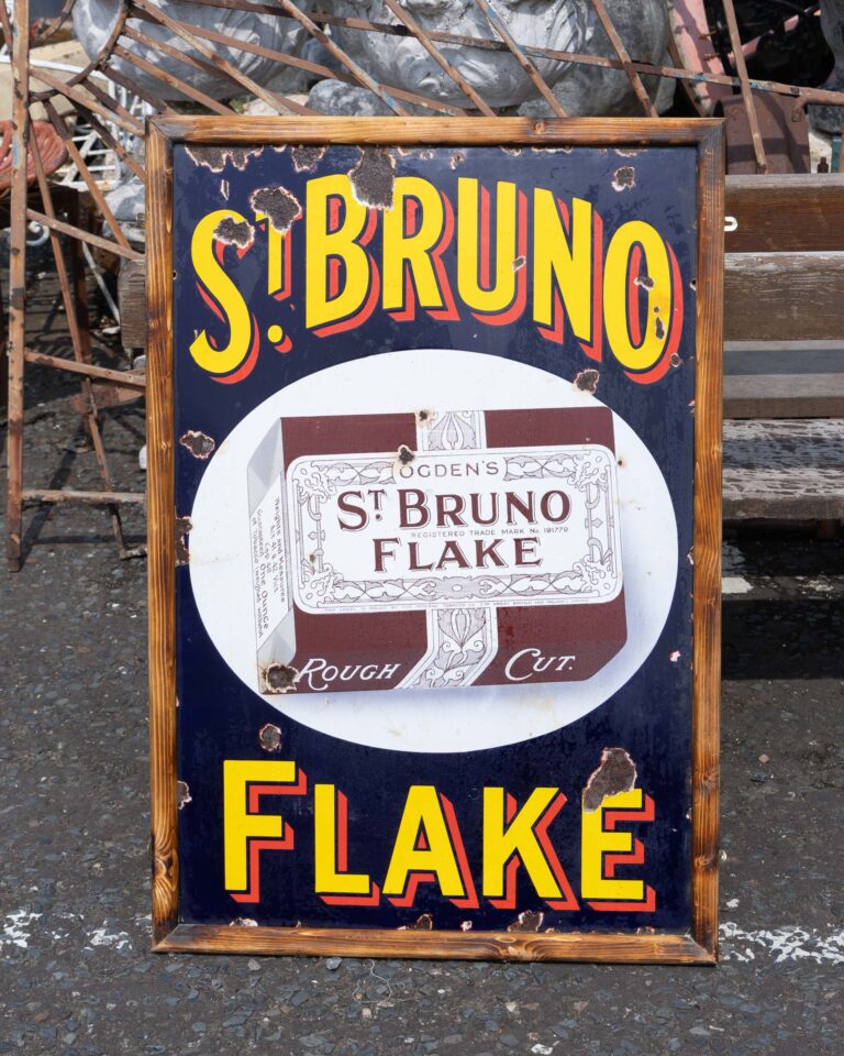 St. Bruno Flake Tobacco Enamel Pictorial Advertising Sign
