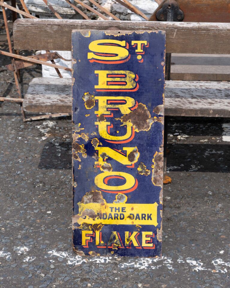 St. Bruno Flake Tobacco Tall Enamel Sign