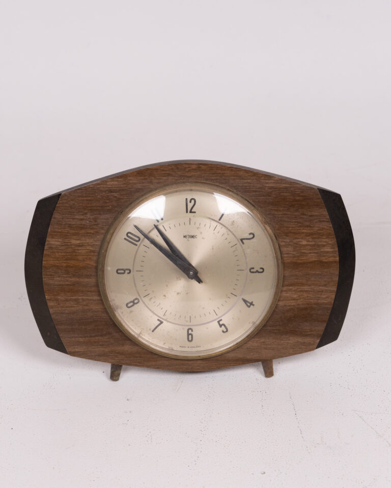 Vintage Metamec Mantel Clock with Brass Bezel