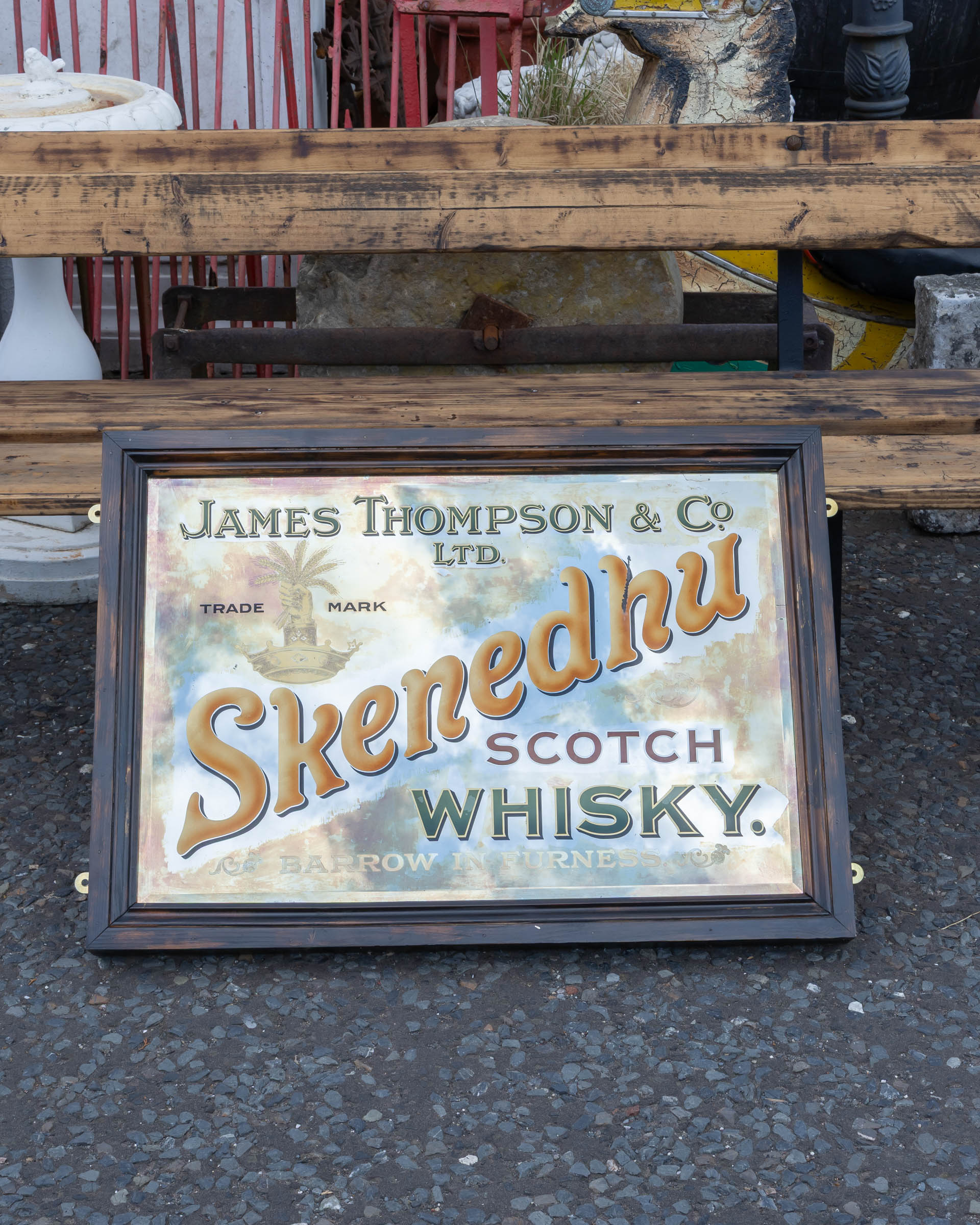 Original ‘Skenedhu’ Scotch Whisky Advertising Mirror