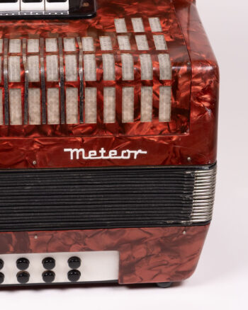 Vintage Meteor Accordion – Marbled Red Finish, Keyboard & Buttons