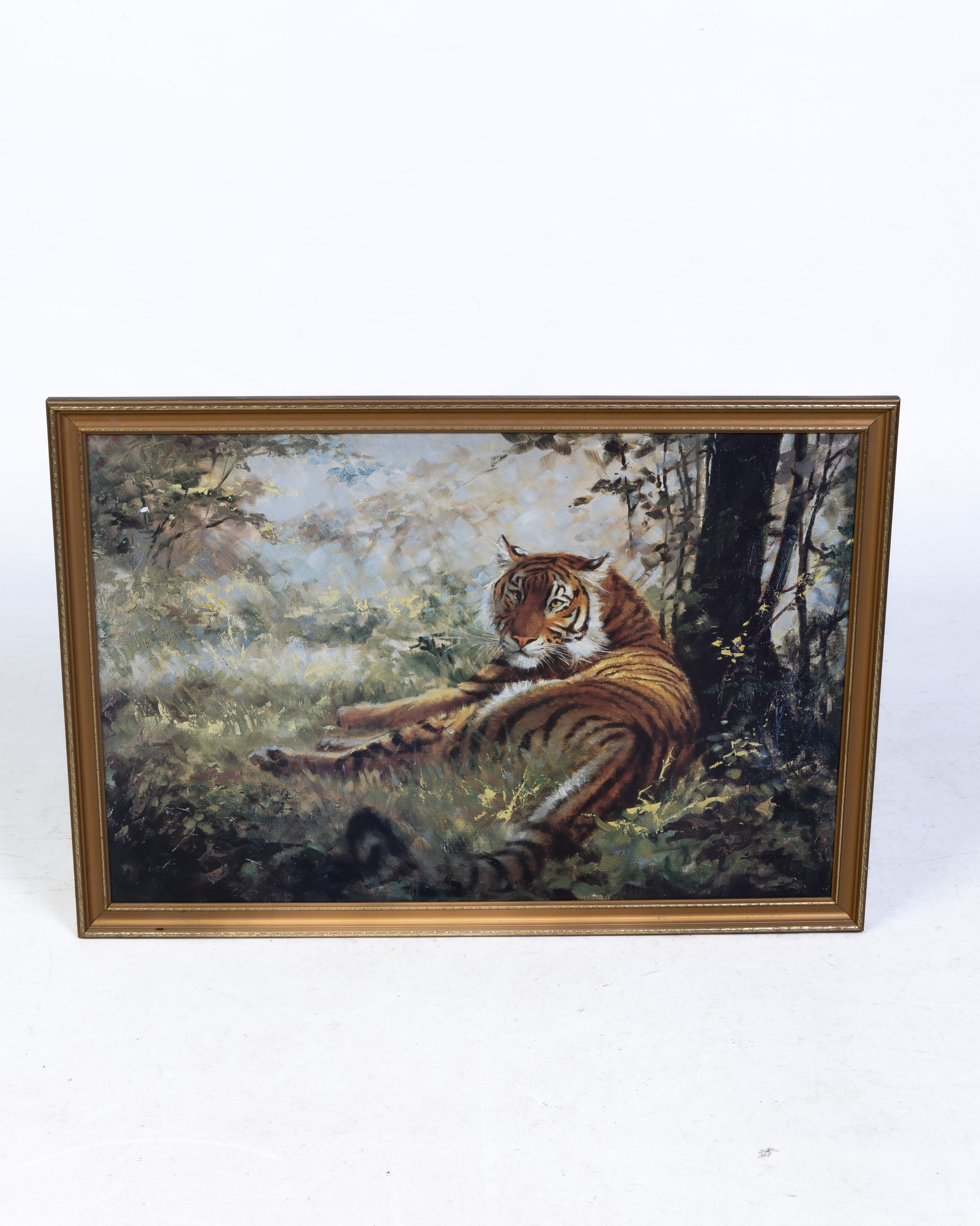 Large Framed Tiger Painting Print