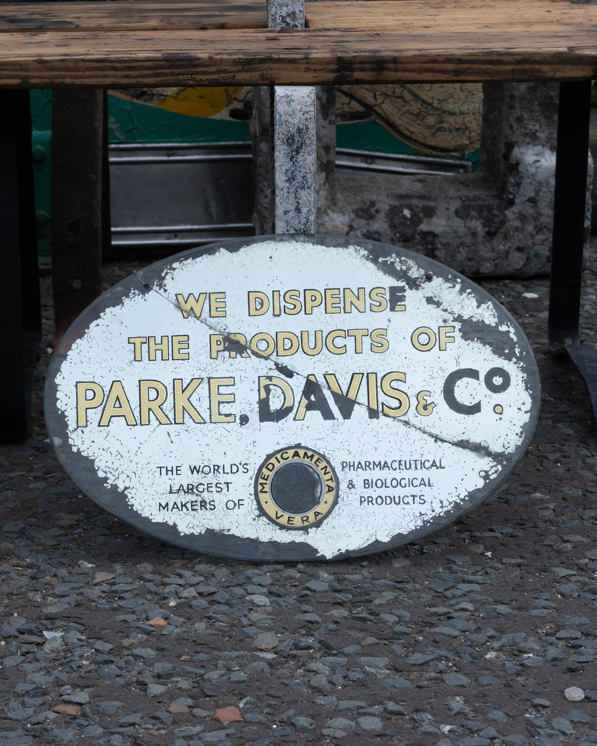 Original Parke Davis & Co. Pharmaceutical Advertising Mirror