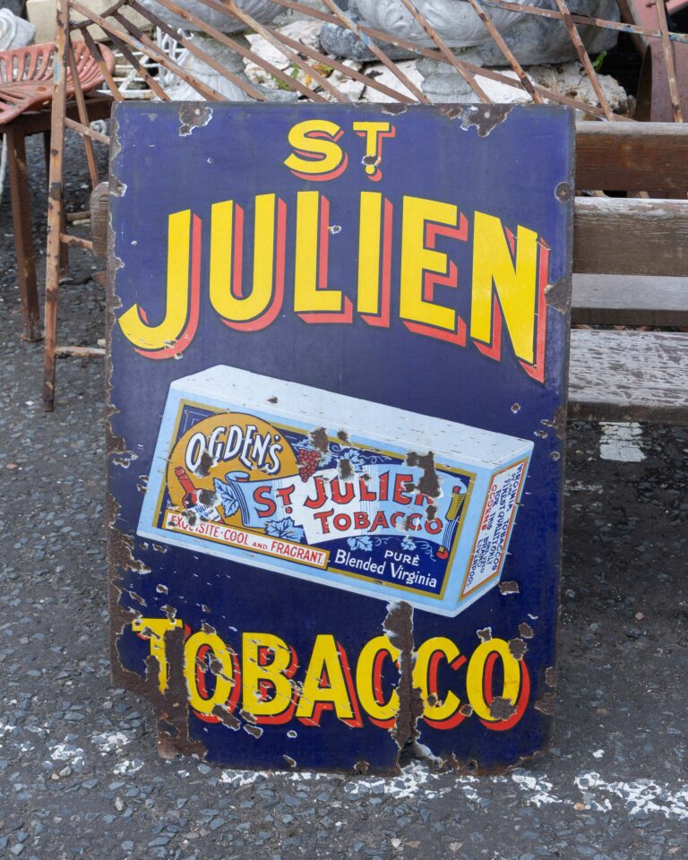 St. Julien Tobacco Enamel Pictorial Advertising Sign