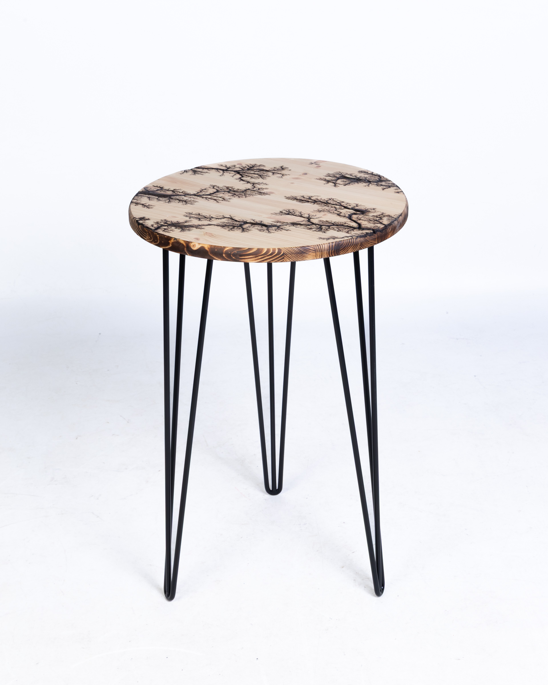 The Lightning Shack Decorative Tall End Table – Natural Wood Colour