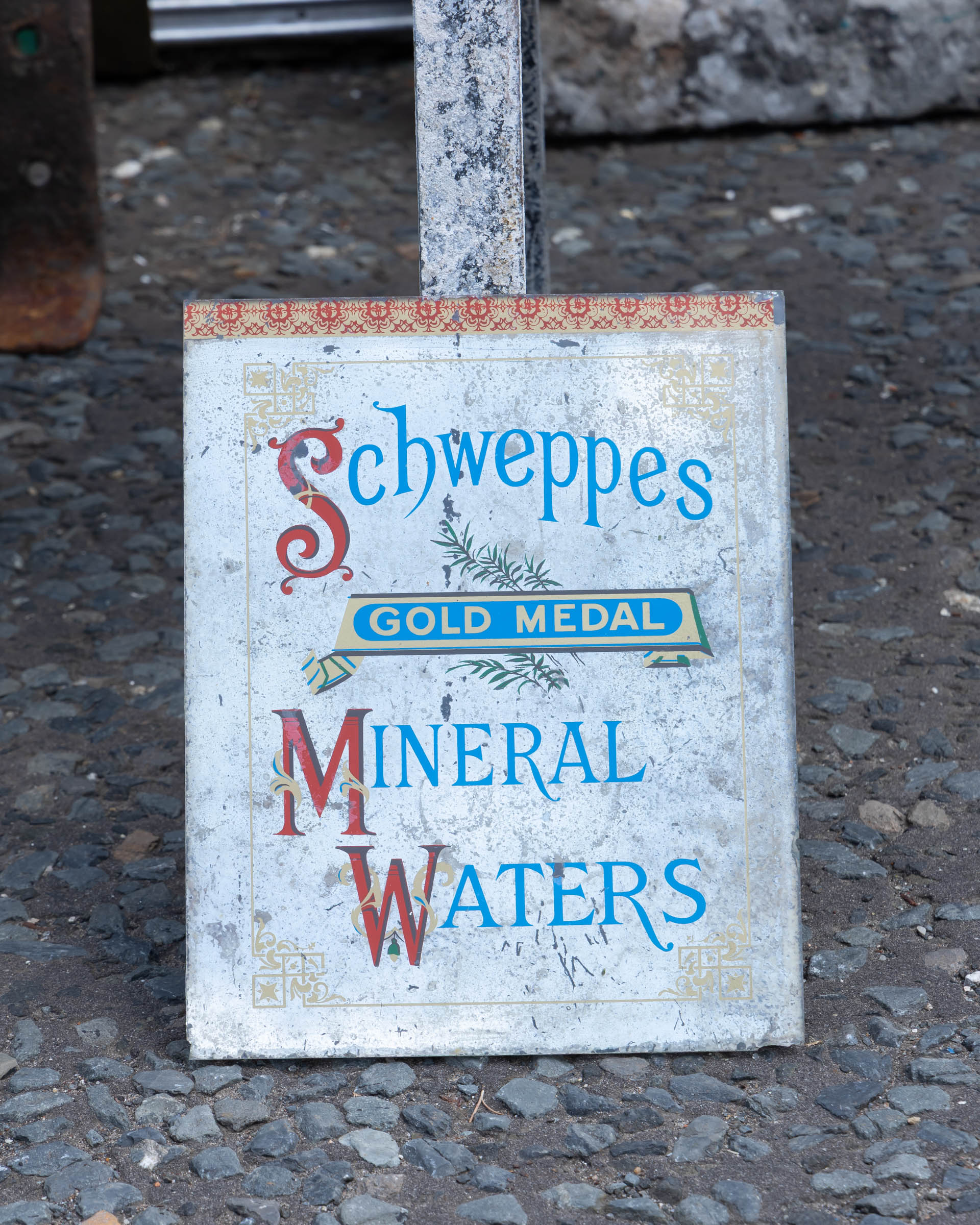 Vintage Schweppes Mineral Waters Advertising Mirror