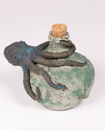 Unique Green Ceramic Octopus Bottle by Emilie in Belfast