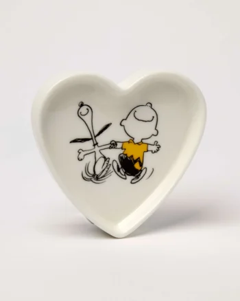 Peanuts Ceramic Heart Trinket Dish with Charlie Brown & Snoopy