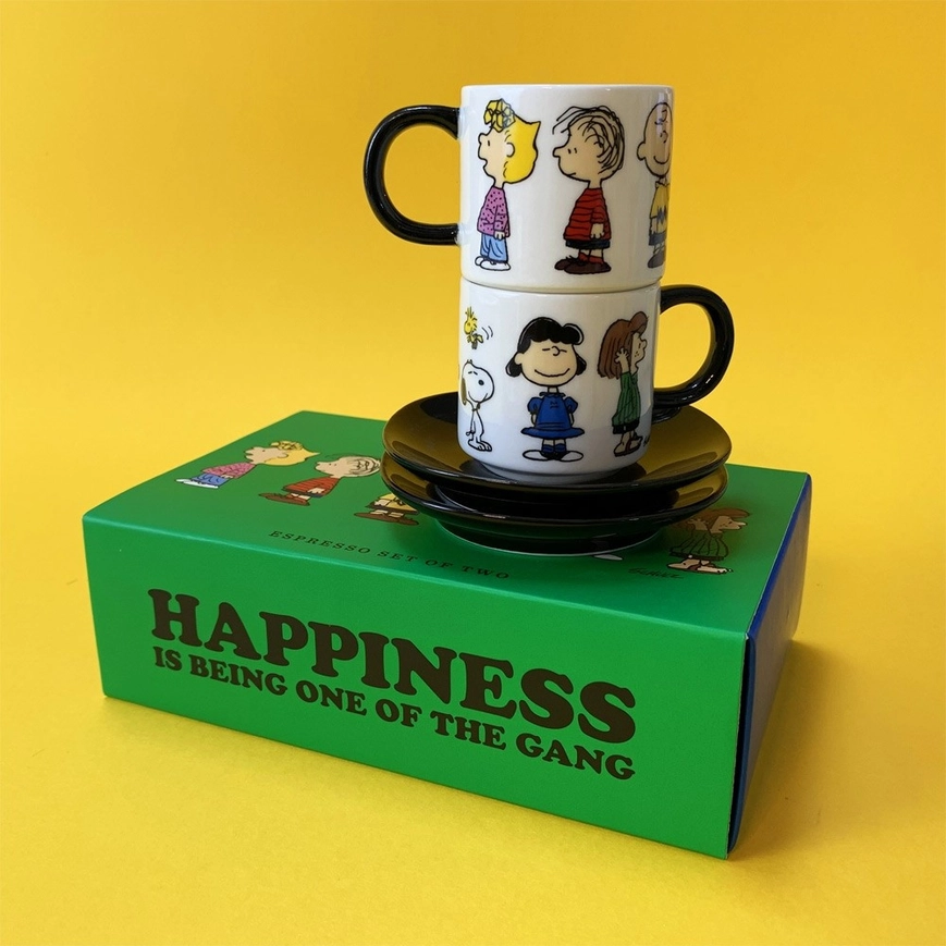 Magpie Peanuts Porcelain Espresso Set with Peanuts Characters