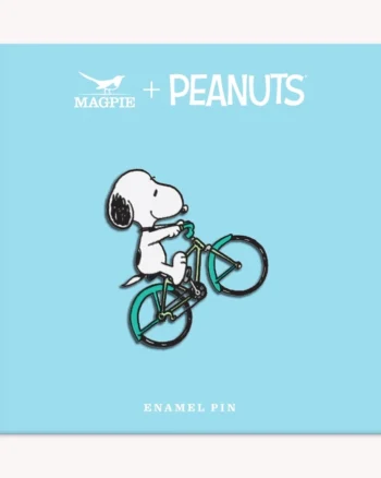 Magpie Peanuts Snoopy on Bike Enamel Pin Badge