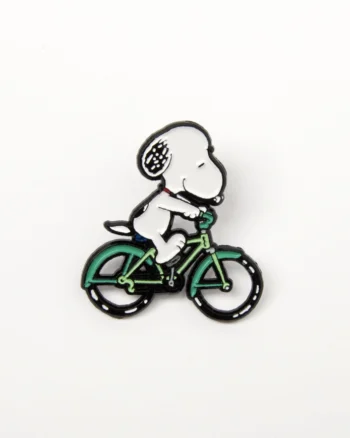 Magpie Peanuts Snoopy on Bike Enamel Pin Badge