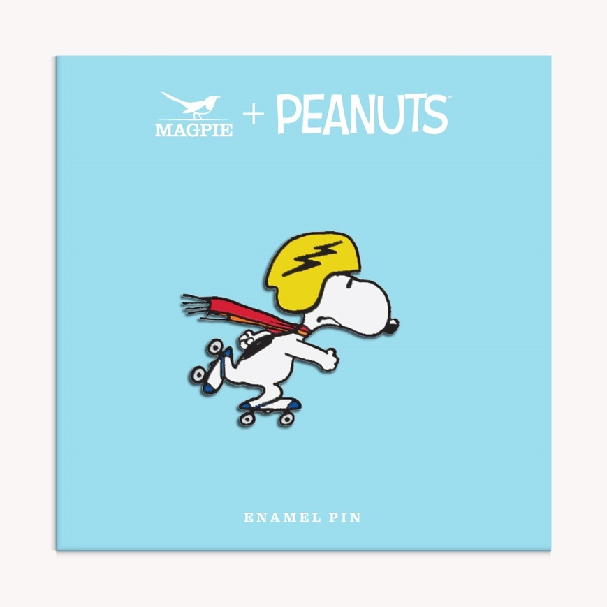 Magpie Peanuts Snoopy on Roller Skates Enamel Pin Badge